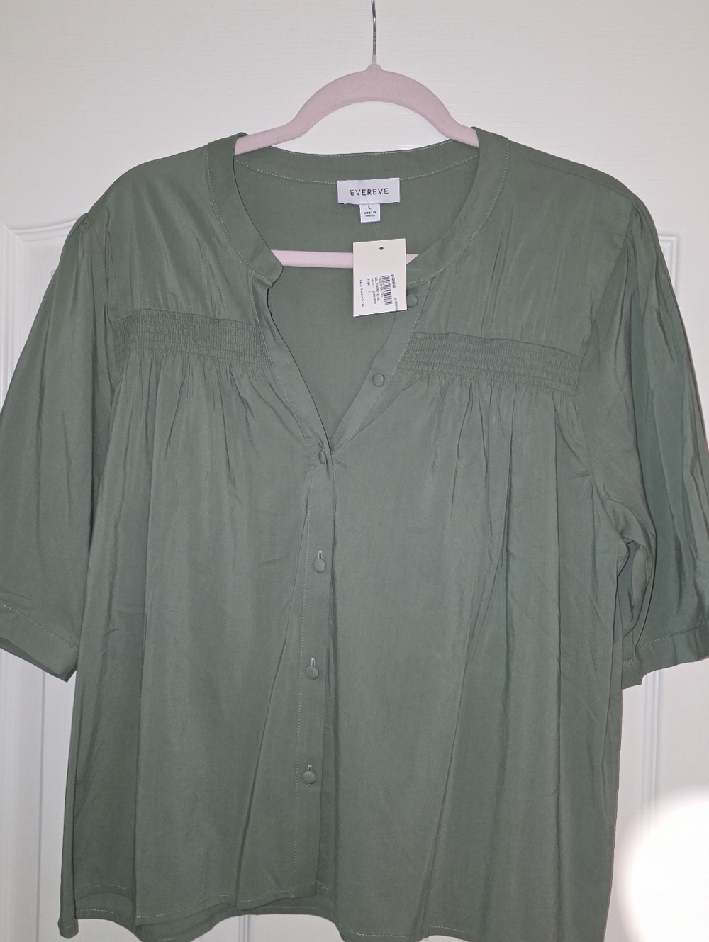 Evereve Short Sleeve Top Size L NWT